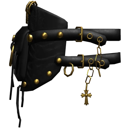 Goth Leather Emo Shoulder Straps (Right) (Gold)
