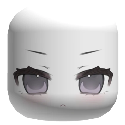♡ chibi cutecore kawaii angry face mask black :3