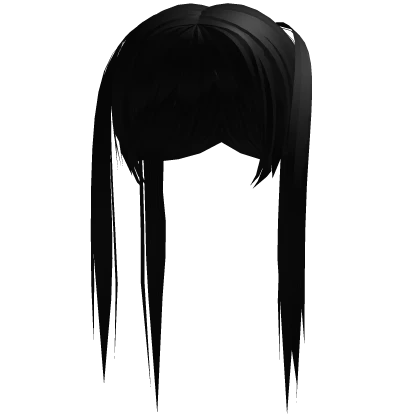messy anime kawaii twintails in black