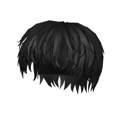 🦇Black Messy Wavy Punk Mod Cut Hair🦇