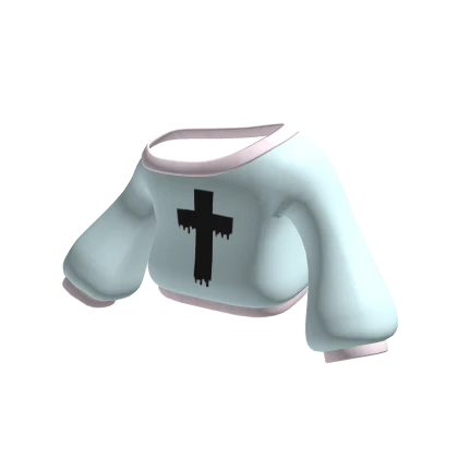 ♡ : blue pastel goth oversized cross sweater