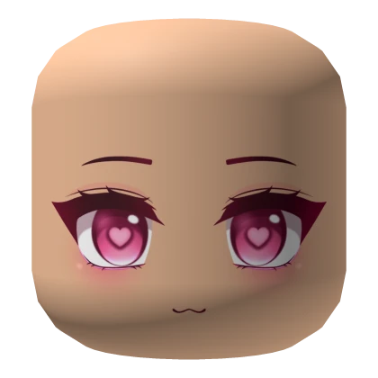 Pink Love Heart Cupid Eyes Kawaii Anime Cat Face