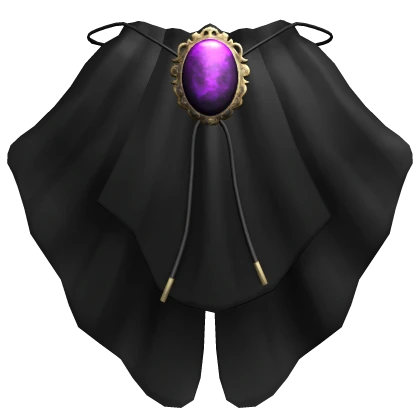 Black Jabot Ruffle with a Purple Gem 1.0