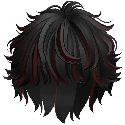 Soft Fluffy Anime Boy Hair (Black&Red)