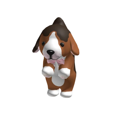 Holdable cute beagle puppy pink kawaii bow plushie