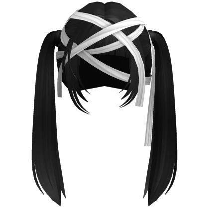 Neat Ponytails w/ Head Bandages in Black