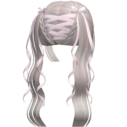 ♡ Ash Long Pigtails W Ribbions & Bows