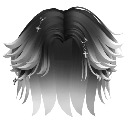 Emo Goth Fluffy Boy Hair w/ Accessories