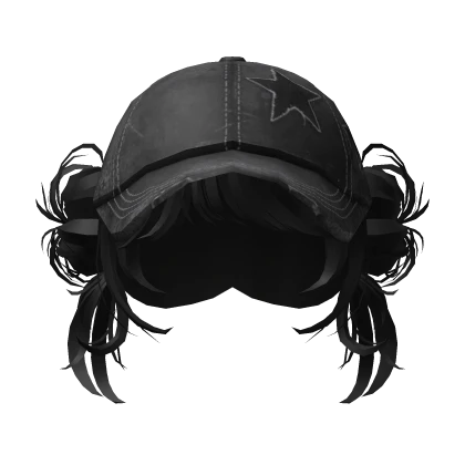 🍀Y2K Double Buns w Vintage Star Cap