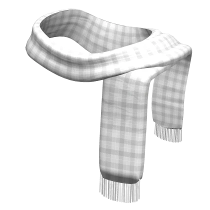 White Plaid Winter Scarf