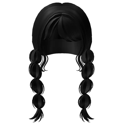 ♡ wispy soft lovely y2k cute black bubble braids