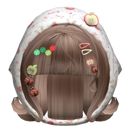 ♡ Mori kei floral Igari Short Curly Hair Milktea