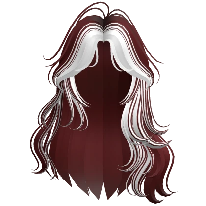 Two-Tone Flowy Vampire Waves Hair (Red & White)