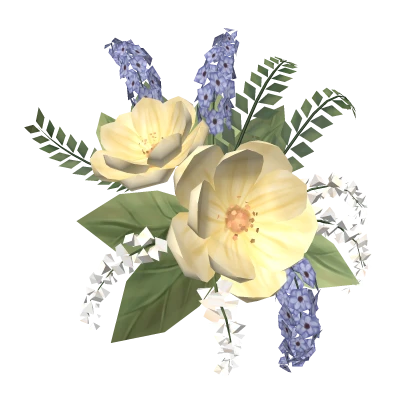 Delicate Flower Headpiece (Yellow Blue)