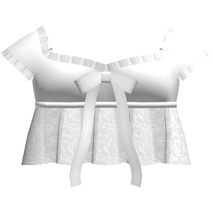 🤍 dollette frilly lace white top