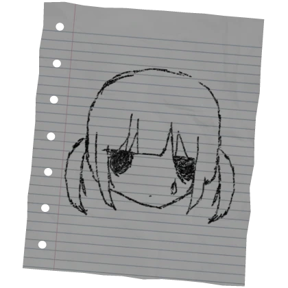 sad teary anime girl drawing 