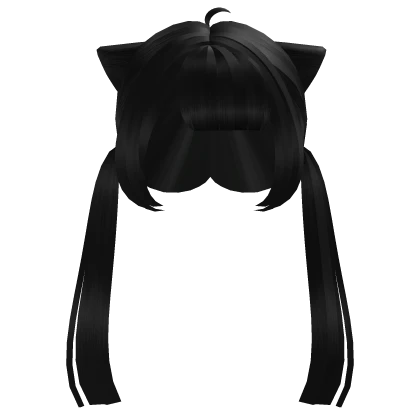 ♡ cat girl pigtails in black 