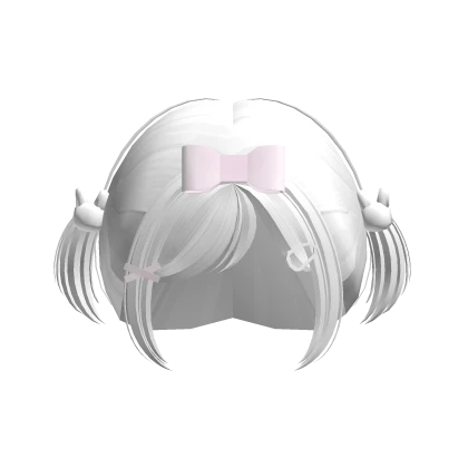 ♡ : kawaii white baby bunny pigtails w/ bow
