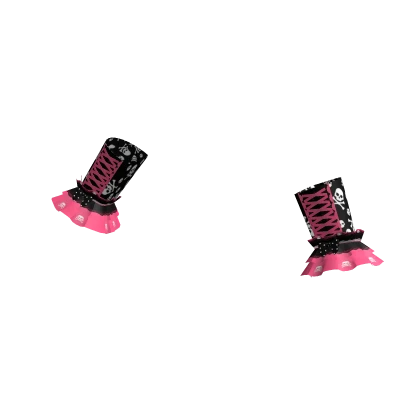 black/pink skull scene lace up ruffle arm warmers