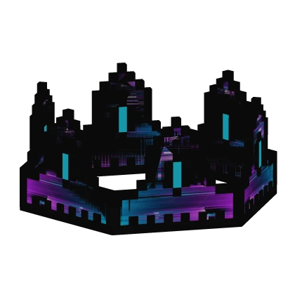 Black Abstract Animated Glitch 8-Bit Crown