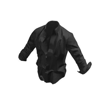 ʚ♡ɞ  Messy Plain Black Open Button Up Top