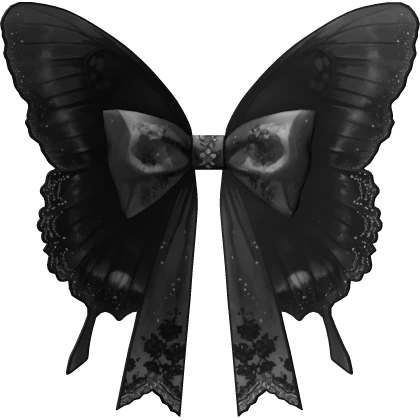 Black Night Fairy Gothic Butterfly Wings w/ a Bow