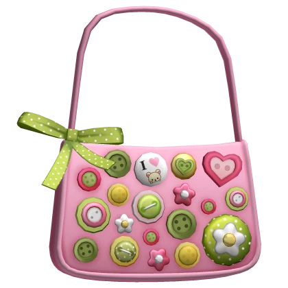 Pink Mori Kei Button Purse 3.0