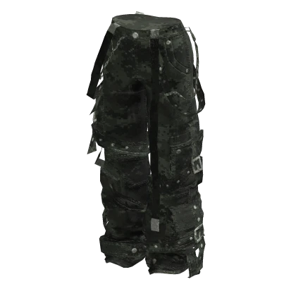 🍀Y2K Cargo Pants w Strap (Camouflage)