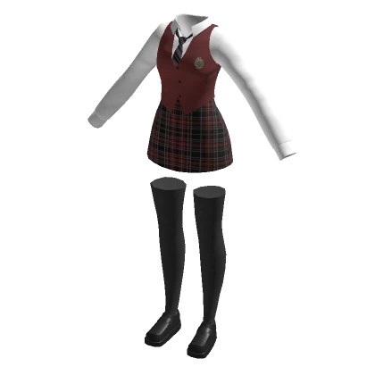 🍀School Uniform Outfit (Red)