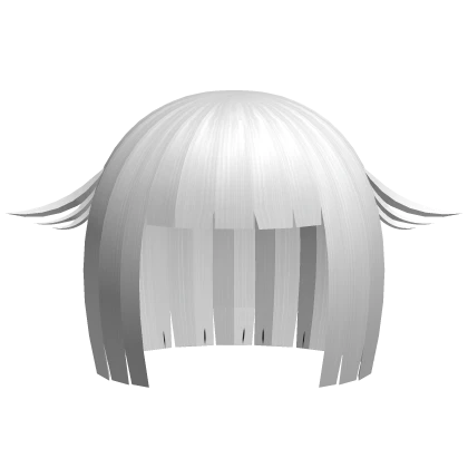 cute emo short anime bob in white with bangs 