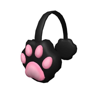 kawaii kitty paw earmuffs black