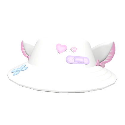 White Kawaii Cat Ears Hat