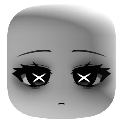 X_X Cute Monochrome Pretty Face Black Eyes - White