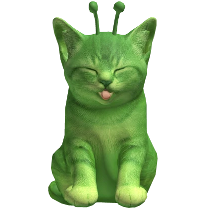 Realistic Silly Alien Cat on Head