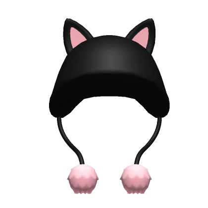 Black Cute Winter Hat with Kitty Ears