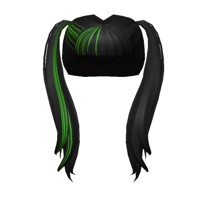 Black + Green Dyed Idol Pigtails