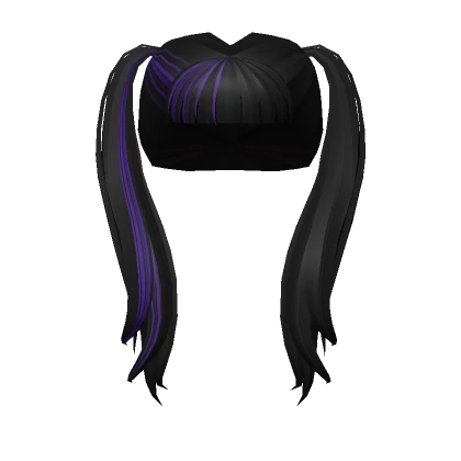 Black + Purple Dyed Idol Pigtails