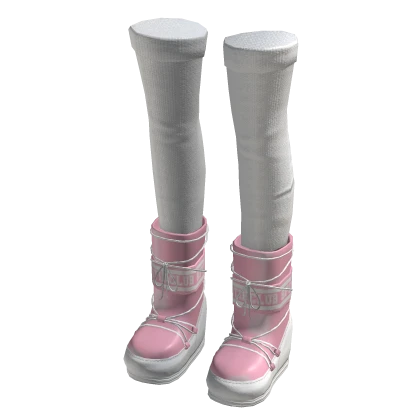 Y2K Christmas Baby Pink Snow Boots Long Socks