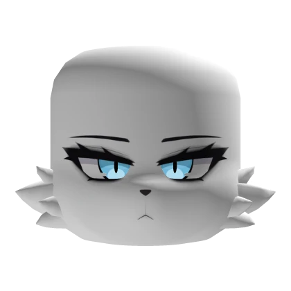 Glowing Blue Eyes Bored White Wolf Face