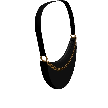 👜 Black Half Moon Gold Chain Bag 👜