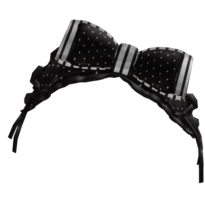 gothic black striped ruffled side bow