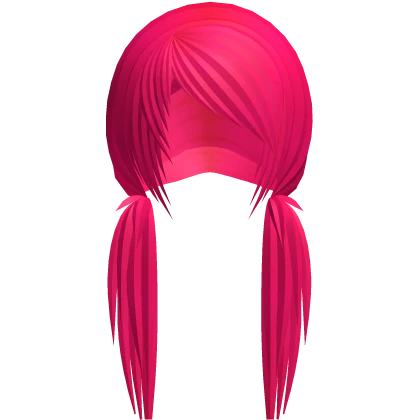 hot pink scene emo low pigtails