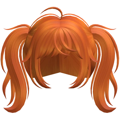 orange ginger messy y2k high pigtails hair