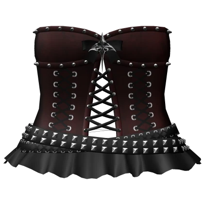 gothic emo laced spiky dress & belts 3.0 red