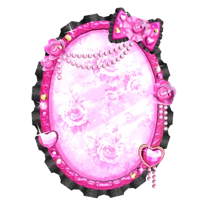 Hime Gyaru Rose Mirror in Pink and Black