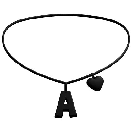 ♡ initial A heart necklace in black (3.0)