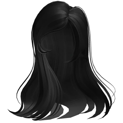 ♡ Straight Side Flowy Hair in Black