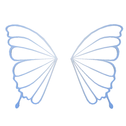 Blue Outline Butterfly Wings