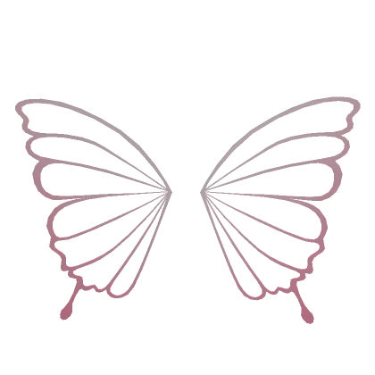 Pink Outline Butterfly Wings