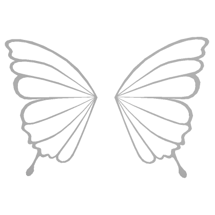 White Outline Butterfly Wings